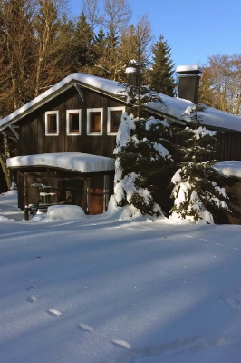Die Hütte im  Januar